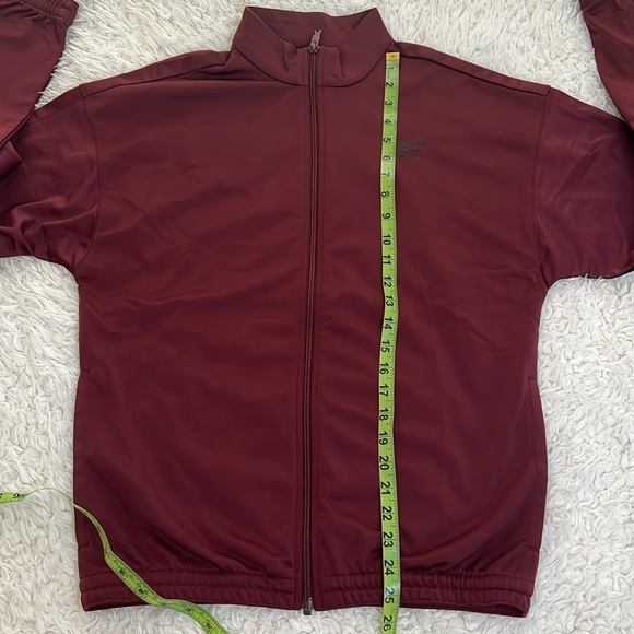 Reebok Track Top Jacket Maroon Black Mens Size Small Gym Running - Picture 13 of 15
